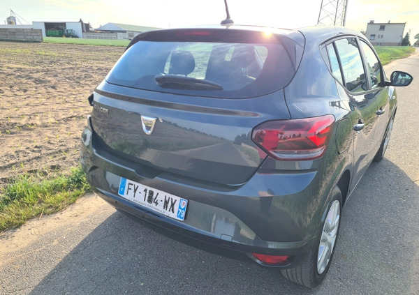 Dacia Sandero cena 27400 przebieg: 9770, rok produkcji 2021 z Witnica małe 254